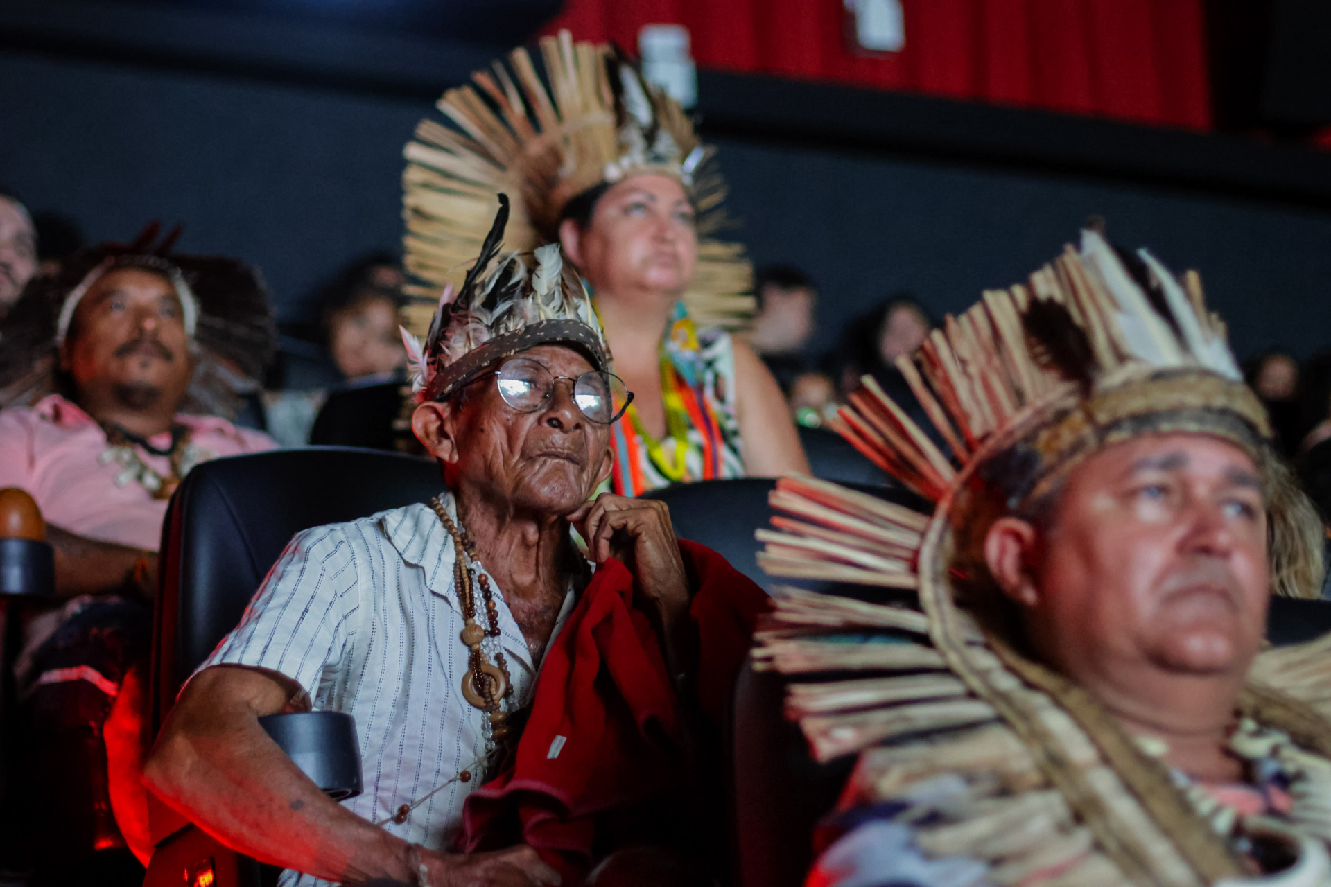 FORTALEZA-CE, BRASIL, 09-09-2023: Exibição de filmes feitos pela comunidade indígena Anacé. Os filmes irão ser exibidos nessa mostra, no Shopping Iandê. (Foto: Aurelio Alves/O Povo)