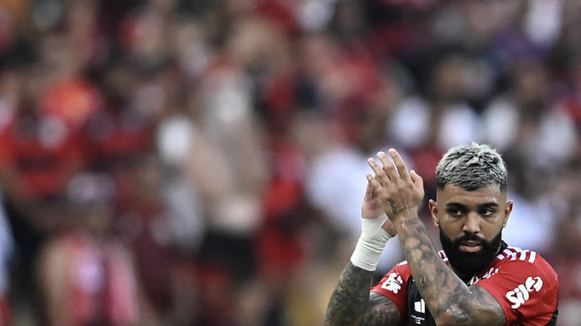 Atacante Gabigol no jogo Flamengo x São Paulo, no Maracanã, pela final da Copa do Brasil 2023
