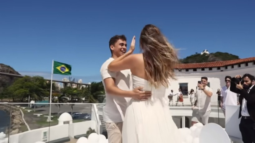 Nikolas e a esposa, Lívia Bergamim Orletti