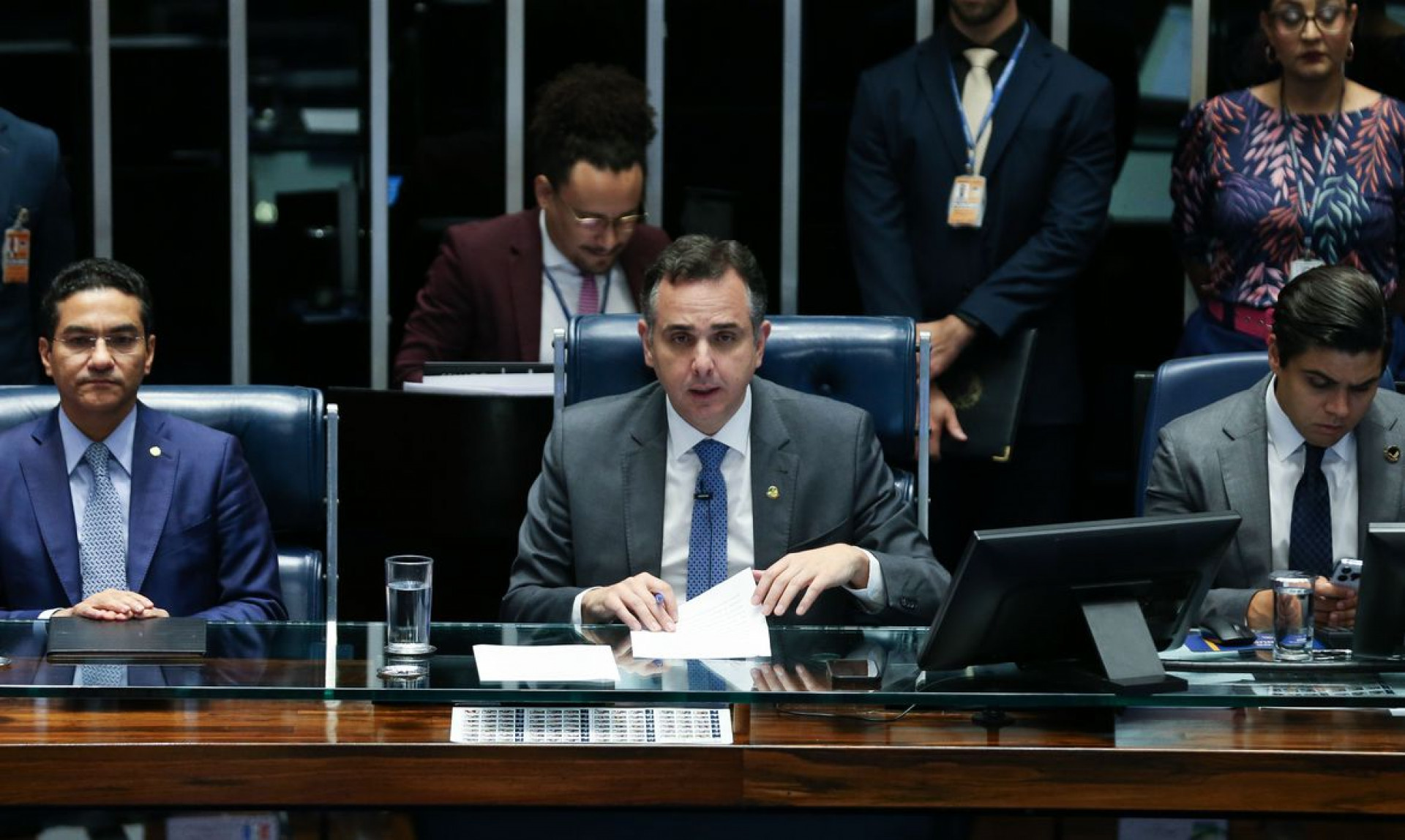 Brasília (DF) 03/10/2023  Senador, Rodrigo Pacheco, presidente do Congresso Nacional durante sessão solene  para a promulgação de duas novas emendas à Constituição. Foto Lula Marques/ Agência Brasil (Foto: Lula Marques/ Agência Brasil)