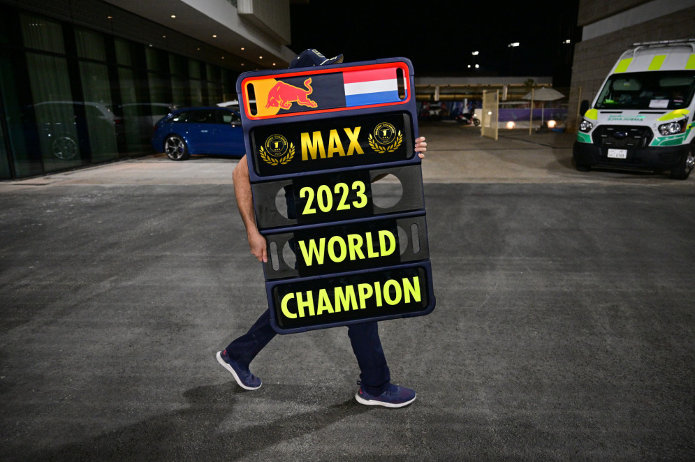 Max Verstappen, da Red Bull, é tricampeão da Fórmula 1 no GP do Catar(Foto: Ben Stansall / AFP)