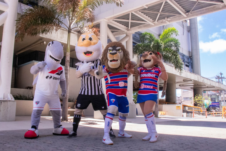 FORTALEZA, CEARÁ, BRASIL, 11-10-2023: Mascotes de times de futebol fazem a Semana da Criança no Hospital IJF. (Foto: Samuel Setubal/ O Povo)