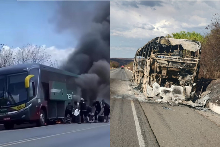Ônibus com integrantes da banda de Matheus Fernandes pegou fogo em Jati
