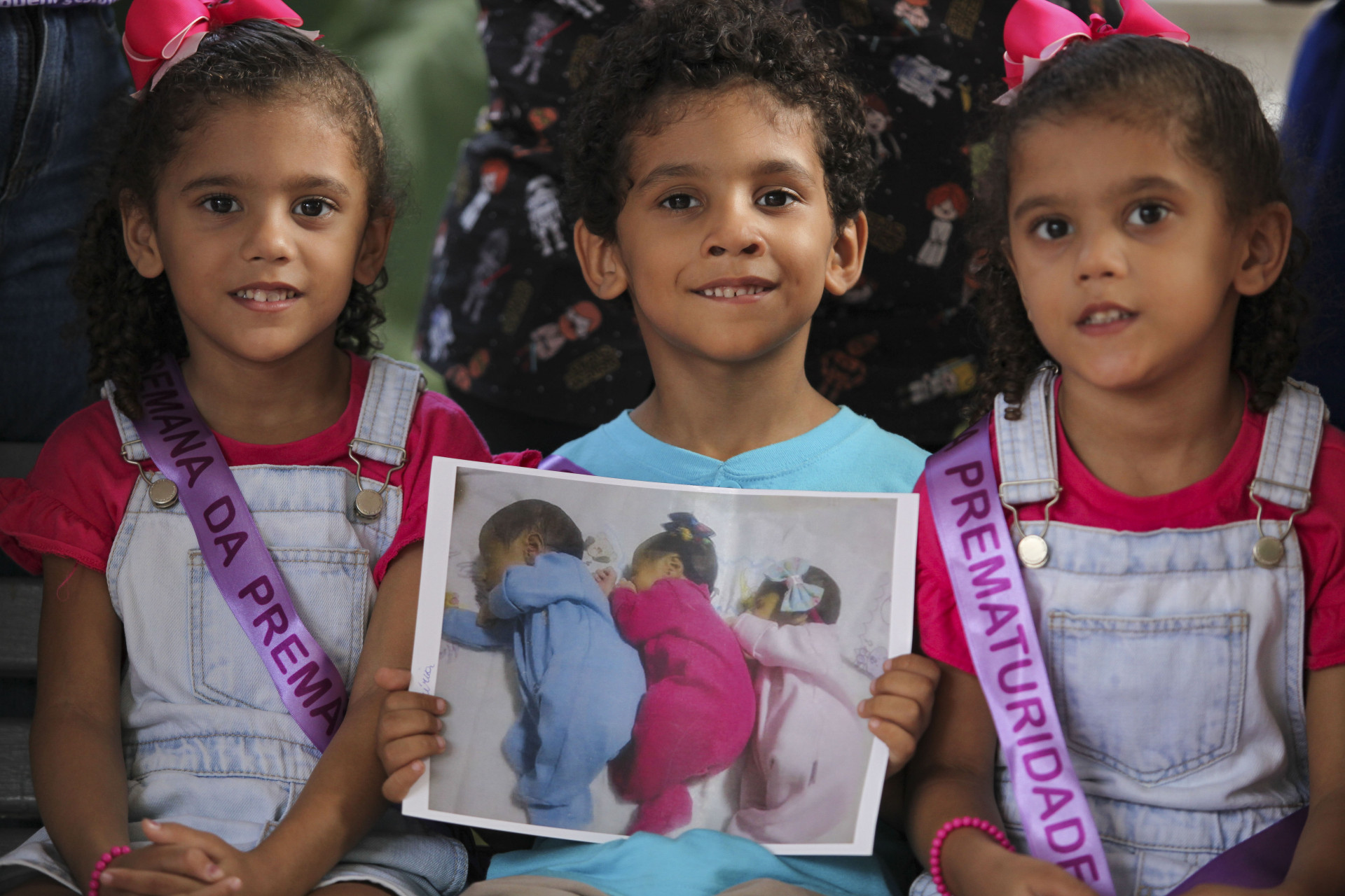  Valentina, Vinic&iacute;us e Vit&oacute;ria, crian&ccedil;as que nasceram prematuras. Semana da Prematuridade no Hospital Geral Dr. C&eacute;sar Cals come&ccedil;a nesta segunda-feira, 6