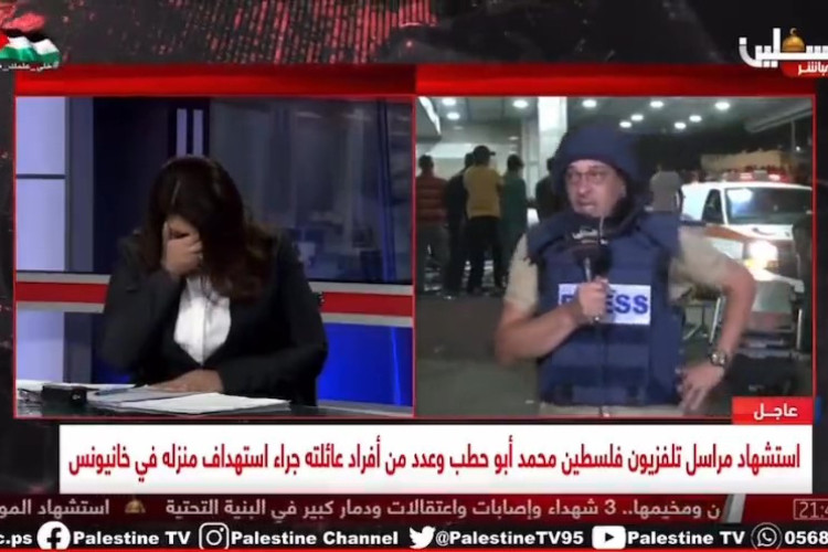 Âncora da TV Palestina chorou ao vivo ao ouvir desabafo e repórter sobre o conflito.