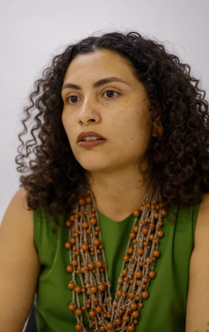 Wanessa Brandão fala da importância de outros profissionais como assistentes sociais atuando nas escolas no trabalho de promoção da igualdade racial(Foto: AURÉLIO ALVES)