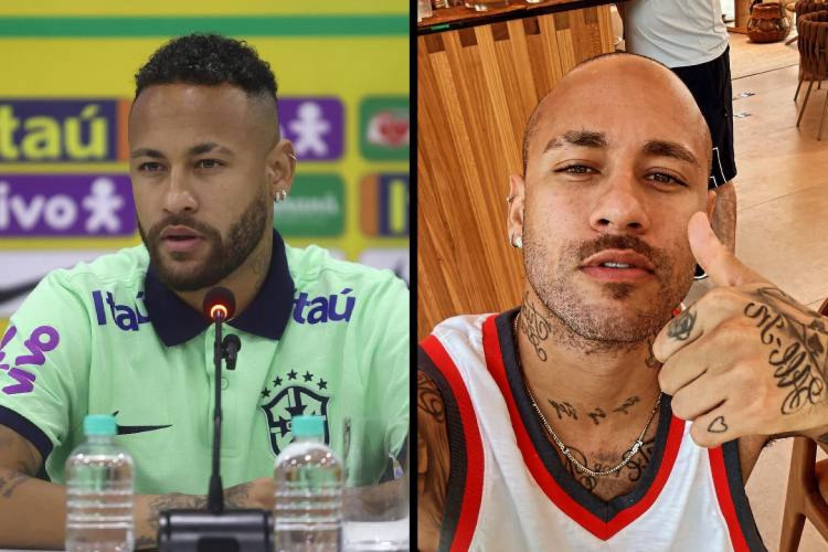 Atacante do Al-Hilal, Neymar compartilhou selfie em que aparece com cabelo raspado