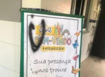 Escola foi invadida e pichada em Bela Cruz, no Ceará 