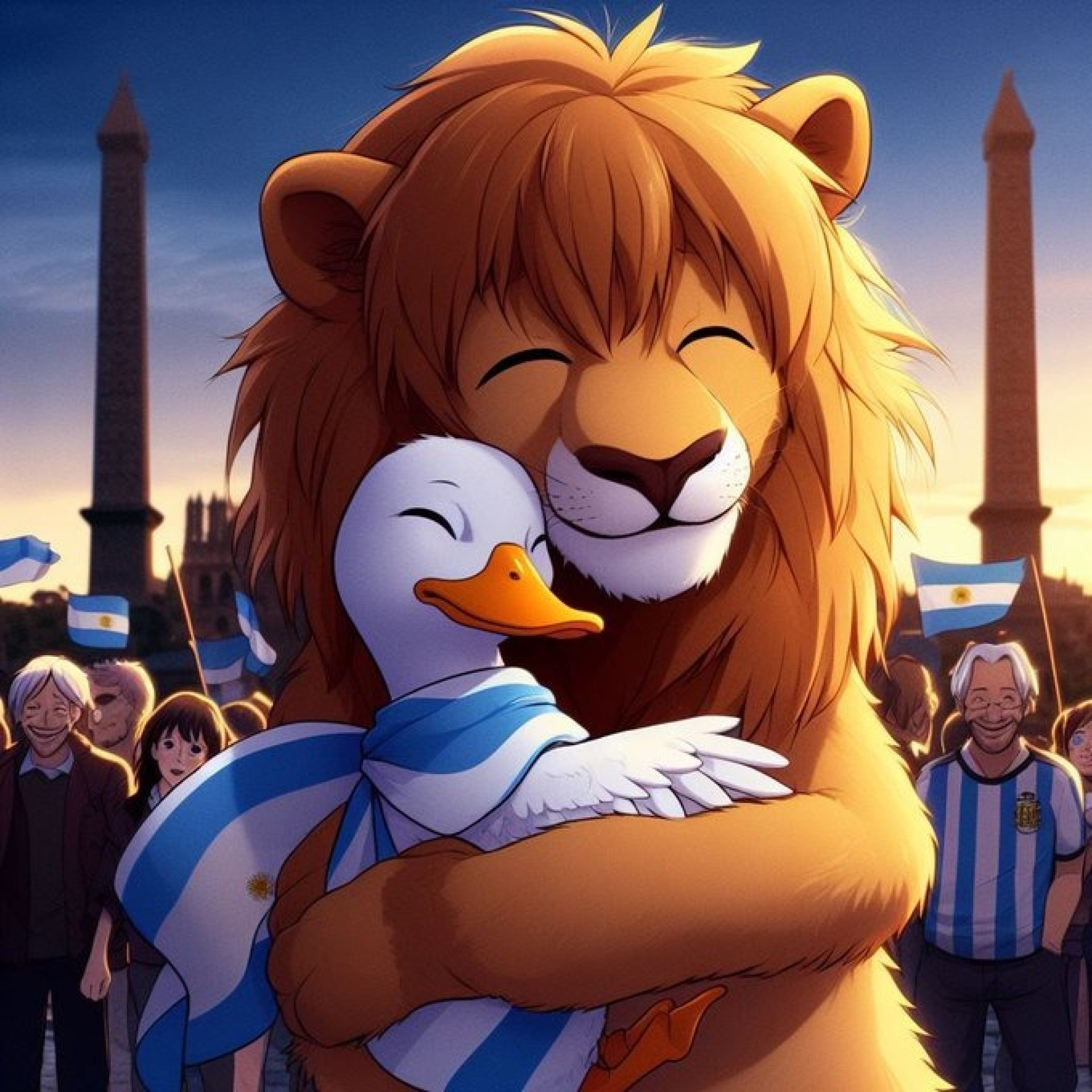 Milei compartilhou imagem feita com IA para mostrar o apoio para o segundo turno