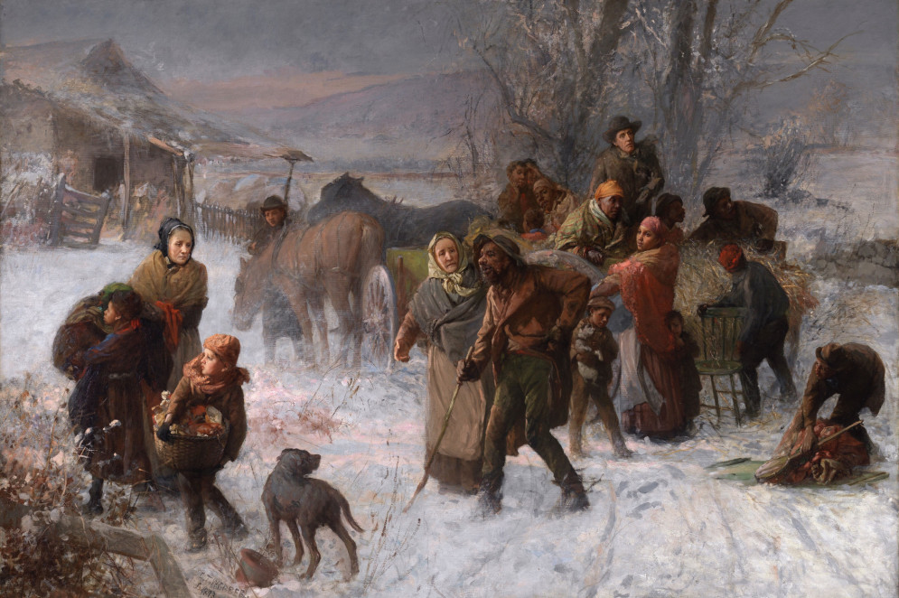 Obra de arte "The Underground Railroad", de Charles T. Webber, 1893. Pintura faz parte do acervo do Cincinnati Art Museum(Foto: Wikimedia Commons)