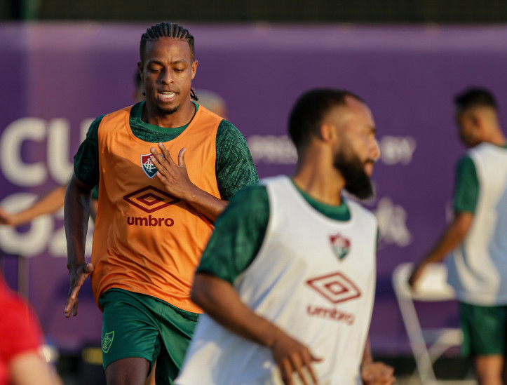 Atacante Keno em treino do Fluminense para Mundial de Clubes, em Jeddah, na Arábia Saudita 