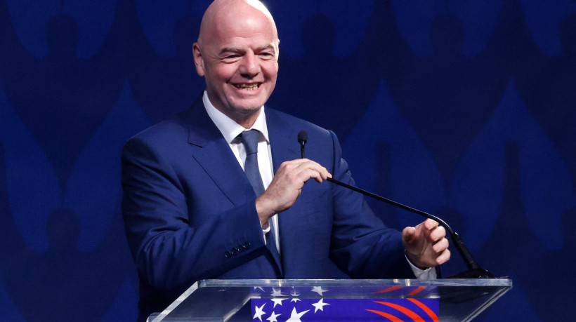 Gianni Infantino, presidente da Fifa, em sorteio da Copa América 2024