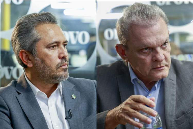 Elmano de Freitas (PT) e José Sarto (PDT) em entrevistas no O POVO