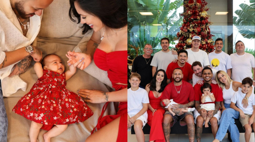 Neymar e Bruna Biancardi passaram o Natal juntos com a filha Mavie