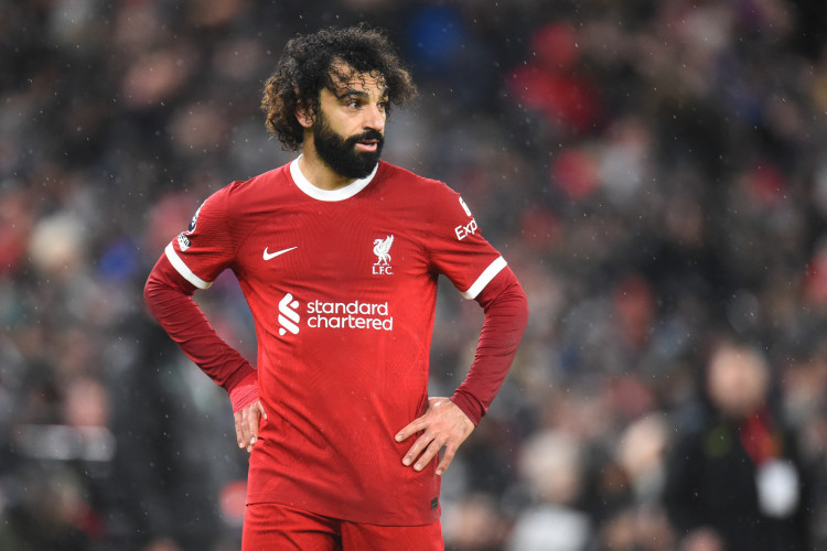 Atacante Salah no jogo Liverpool x Newcastle, em Anfield, pela Premier League
