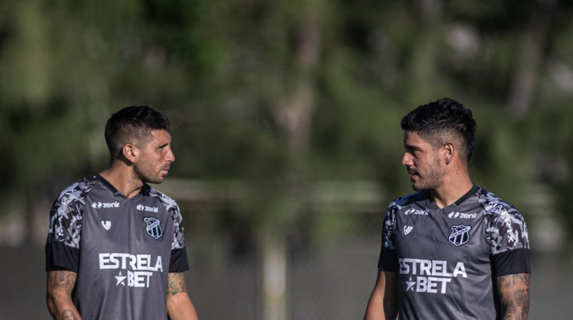 Lucas Mugni e Jorge Recalde em treinamento pelo Ceará 