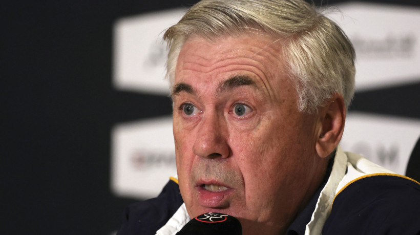 Técnico Carlo Ancelotti, do Real Madrid, em entrevista coletiva