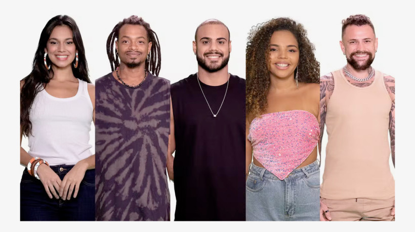 Alane, Luigi, Marcus, Pitel e Vinicius estão no quinto paredão do Big Brother Brasil 2024 (BBB 24). Vote na enquete O POVO em quem você acha que deve ficar no programa 
