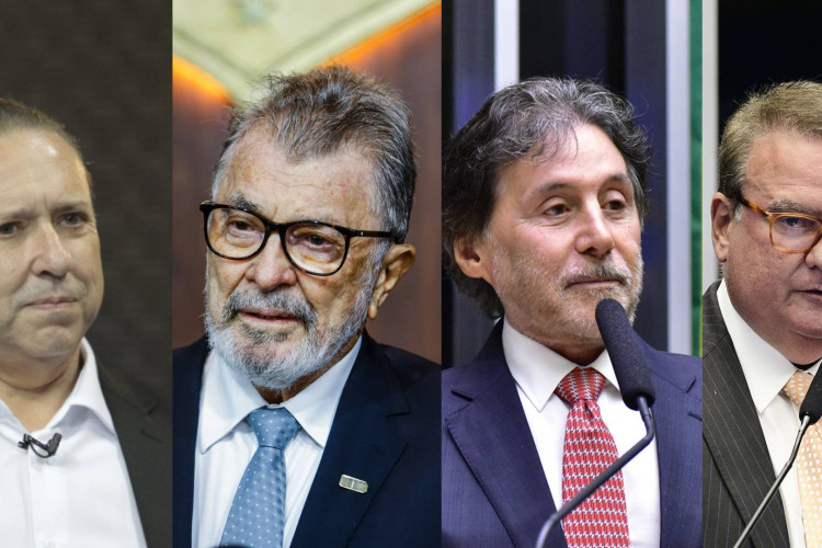 ￼DOMINGOS Filho (PSD), Eudoro Santana (PSB), Eunício Oliveira (MDB) e Chiquinho Feitosa (Republicanos), presidentes dos principais partidos da base de Elmano