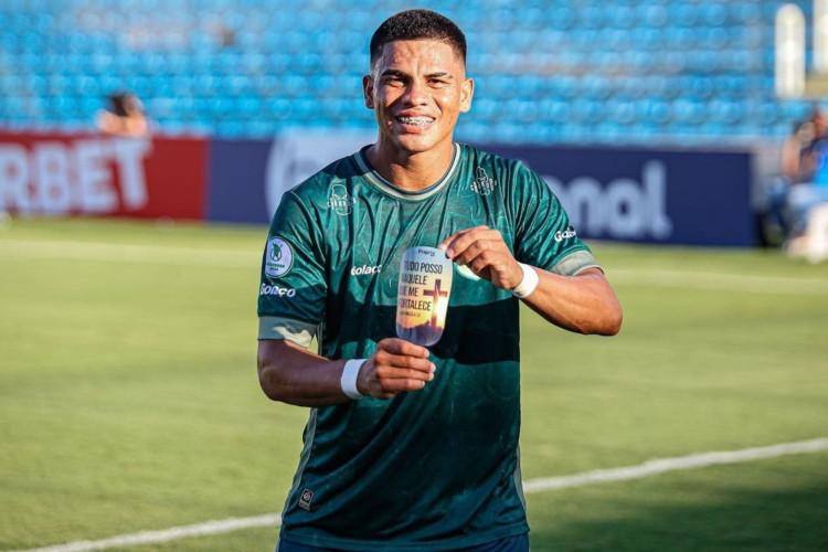 O camisa 11 agora divide artilharia do Campeonato Cearense 2024 com Yago Pikachu, ambos com três gols assinalados na competição

