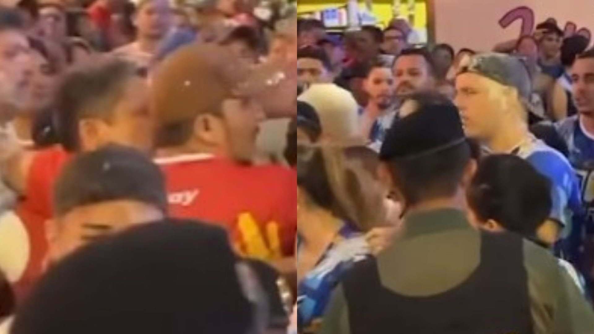 OS DOIS políticos (de boné) estavam no meio da confusão (Foto: Reprodução)