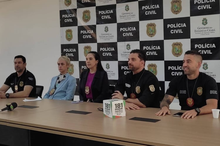 Representantes da Polícia Civil de Santa Catarina e da Polícia Civil do Estado do Ceará (PC-CE) divulgaram detalhes sobre a operação em coletiva de imprensa
