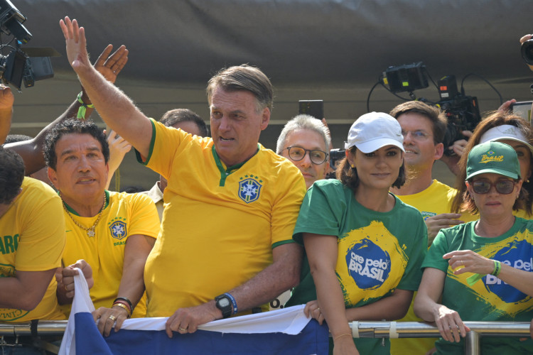Bolsonaro em ato na Avenida Paulista, em 25 de fevereiro de 2024