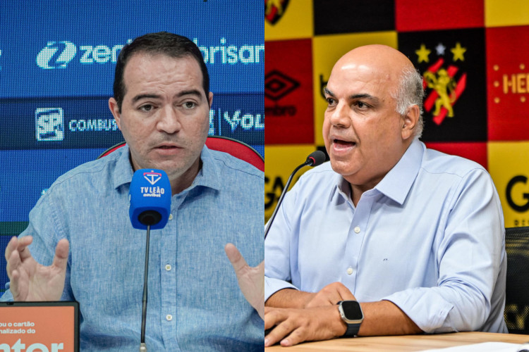 Marcelo Paz, CEO da SAF do Fortaleza, e Yuri Romão, presidente do Sport
