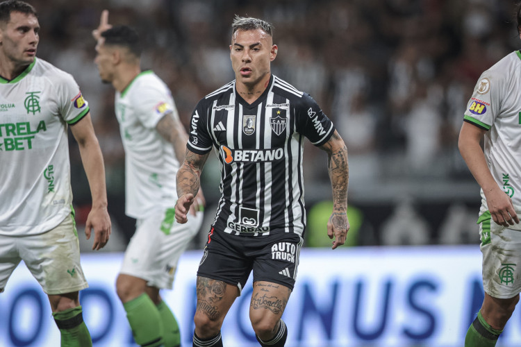 Atacante Vargas no jogo Atlético-MG x América-MG, no Mineirão, pelo Campeonato Brasileiro Série A 2023