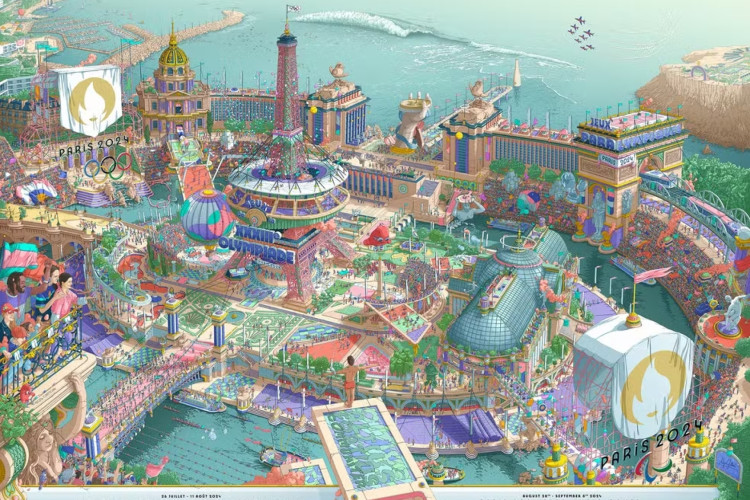 Pôster oficial dos Jogos Olímpicos e Paralímpicos em Paris 2024