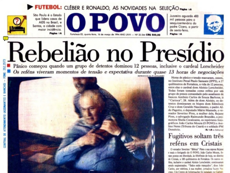 Capa do jornal O POVO no dia 16 de março de 1994(Foto: Reprodução O POVO)