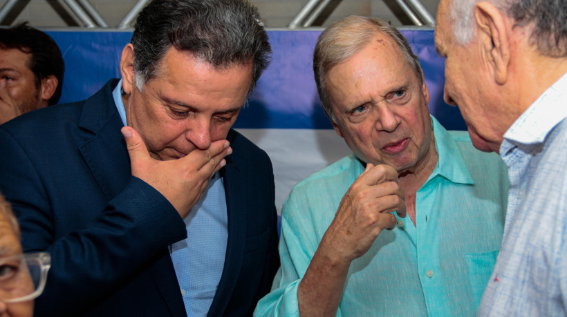 Marconi Perillo, presidente nacional do PSDB, e o ex-senador Tasso Jereissati