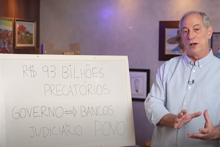 Em transmissão no último domingo, Ciro afirma que R$ 93 bilhões quitados pelo govrno foram parar nos cofres dos bancos 