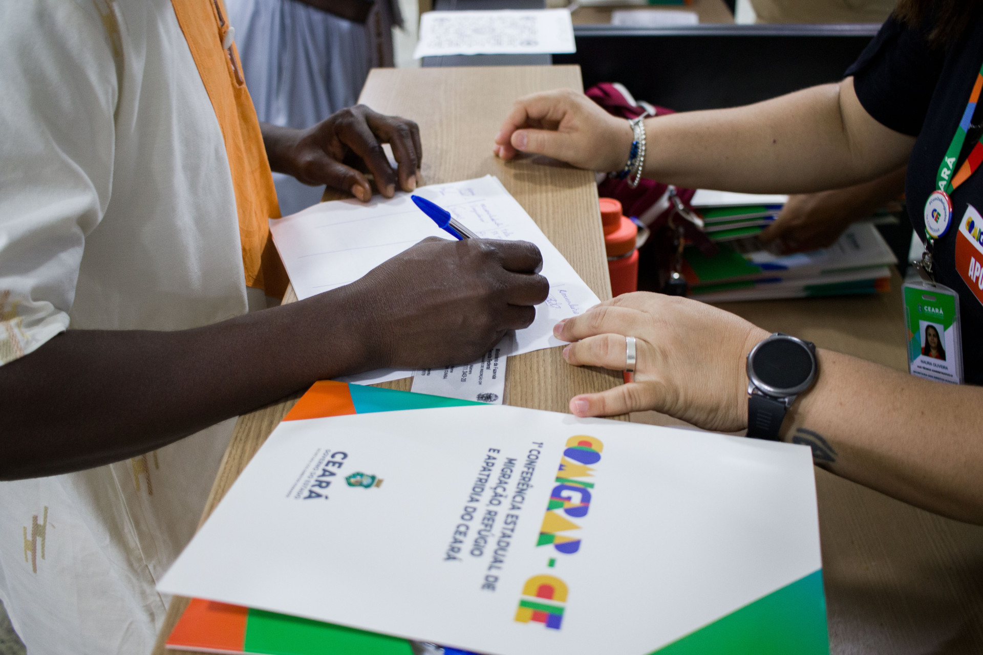 FORTALEZA, CEARÁ, BRASIL, 13-03-2024: 1ª Conferência Estadual de Migração, Refúgio e Apatridia, realizada pela Secretaria dos Direitos Humanos do Ceará (Sedih), no Centro Integrado de Segurança Pública – CISP. (Foto: Samuel Setubal) (Foto: Samuel Setubal)