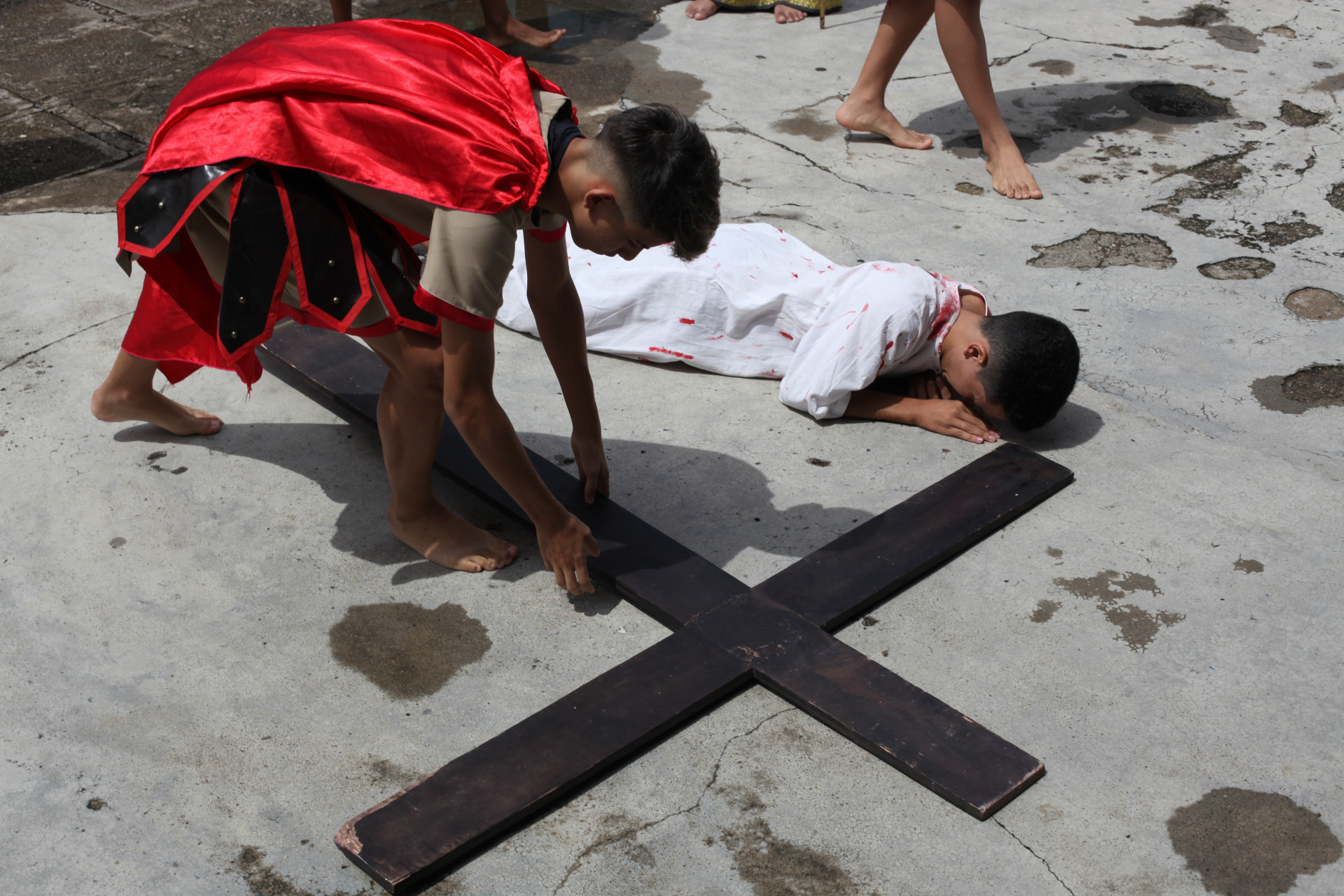 FORTALEZA, CEARÁ, BRASIL,17.03.2024: Ensaio da encenação da Paixão de Cristo. Associação Comunitária dos bairros Ellery e Monte Castelo.