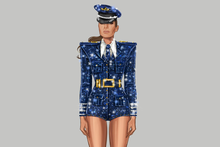 O figurino de Ivete Sangalo, desenhado pelo estilista brasileiro Marco Gurgel, terá inspiração no uniforme dos comandantes da Latam