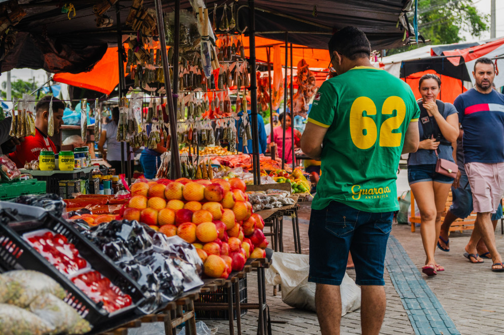 A tradicional feira da Messejana é conhecida pela diversidade de produtos a venda(Foto: FERNANDA BARROS)
