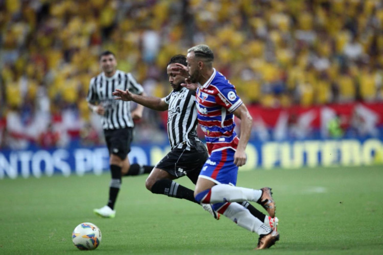 Mois&eacute;s, atacante do Fortaleza, durante Cl&aacute;ssico-Rei da final do Cearense 2024