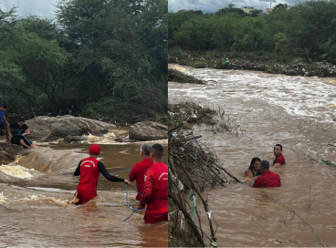 Duas mulheres foram arrastadas pelas águas do Rio Canindé após tentarem atravessar passagem molhada 