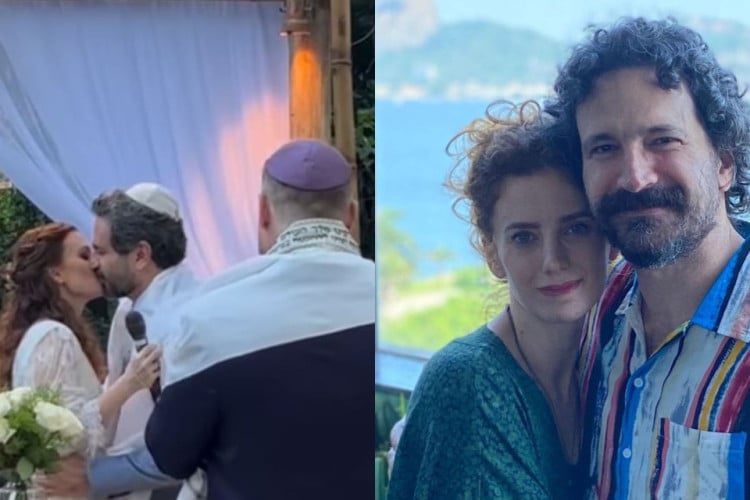 Caco Ciocler e Paula Cesari se casam em cerimônia judaica e íntima