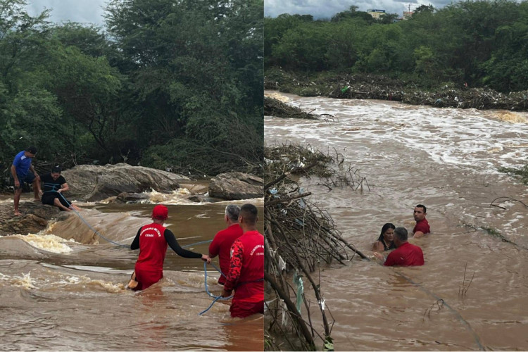 Duas mulheres foram arrastadas pelas águas do Rio Canindé após tentarem atravessar passagem molhada