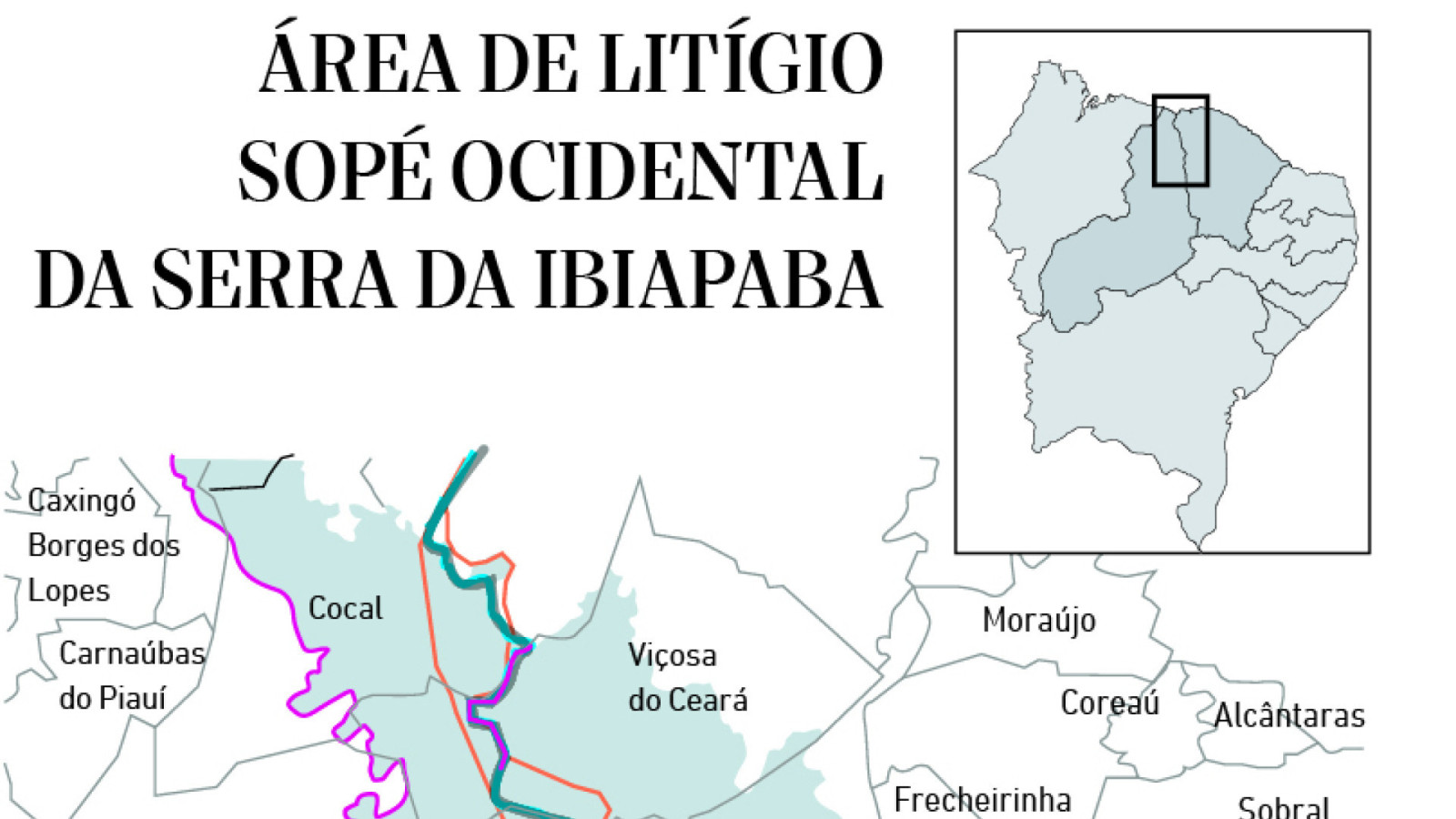 Área de litígio - Sopé Ocidental da Serra da Ibiapaba