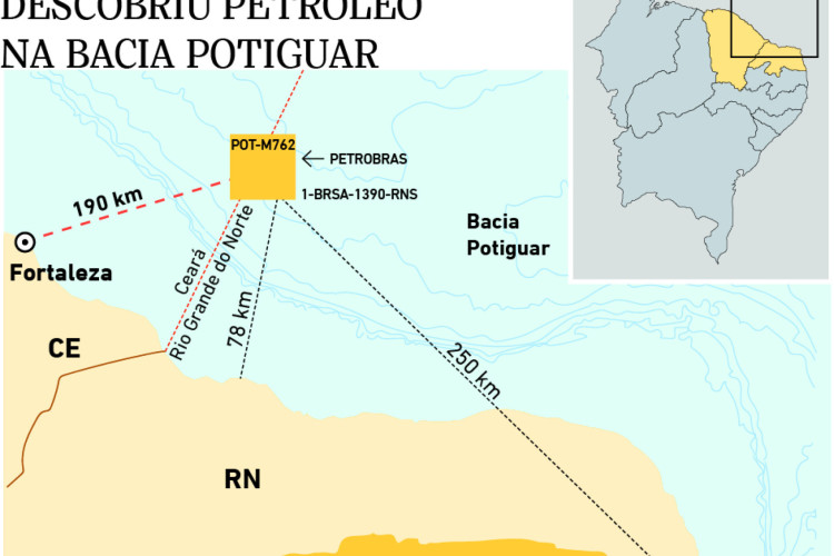 Confira onde a Petrobras descobriu petróleo na Bacia Potiguar