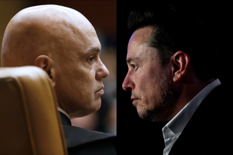Ministro Alexandre de Moraes, do Supremo Tribunal Federal (STF), e Elon Musk, dono da plataforma X, do Twitter