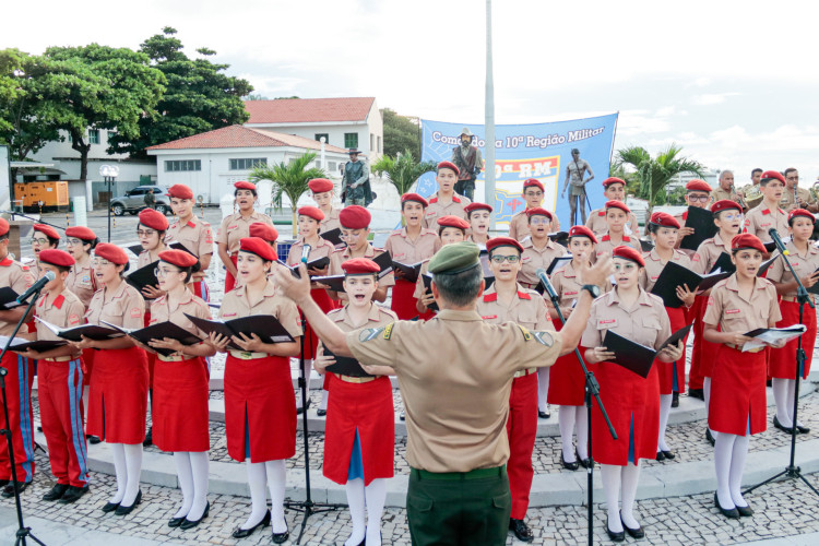 FORTALEZA, CEARÁ, BRASIL 11-04-2024: Homenagem do Exército ao aniversário de Fortaleza. (Foto: Yuri Allen/Especial para O Povo)