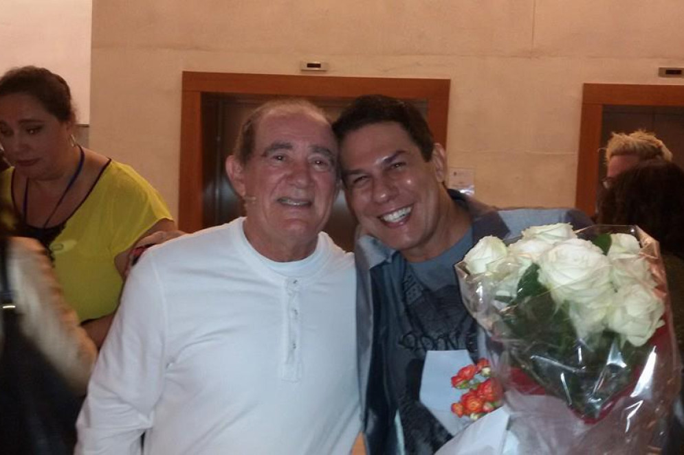 Renato Aragão e Ciro Santos juntos em 2014; os dois colaboram juntos desde os anos 1990(Foto: Acervo pessoal)