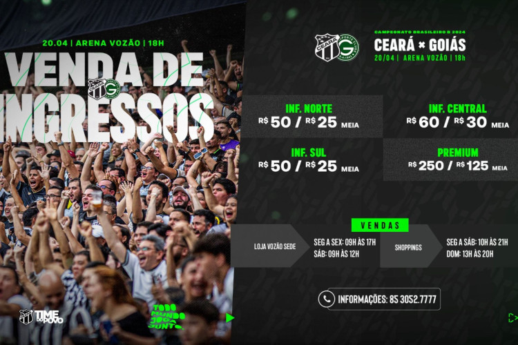 Ingressos disponíveis de forma on-line e em lojas físicas