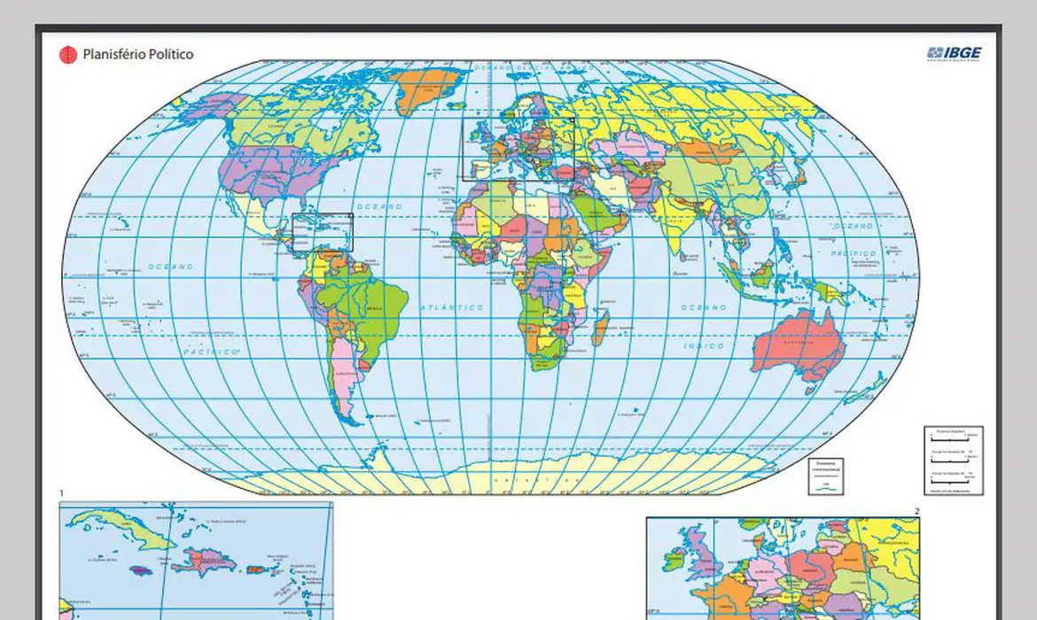 IBGE inicia venda do mapa-múndi com o Brasil no centro