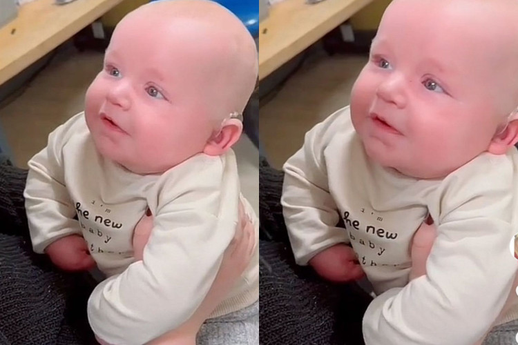Bebê emociona web ao ouvir voz de mãe pela primeira vez  