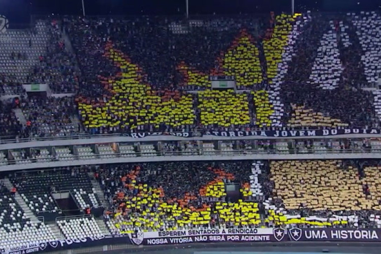 ESPETÁCULO! Veja o mosaico da torcida do Botafogo na CONMEBOL Libertadores